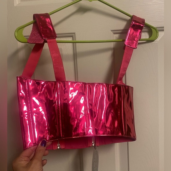Pink Metallic Under bust top bralette 2of 2 - Picture 3 of 3